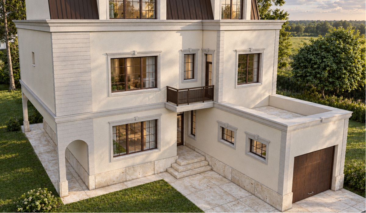 Brâuri decorative pentru fațadă: cum le folosești pentru a echilibra proporțiile casei