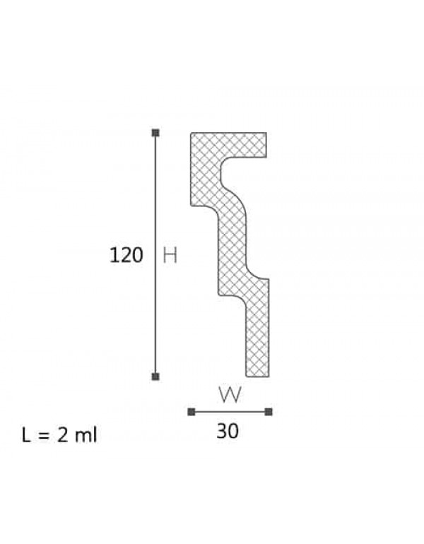 BAGHETA DECORATIVA NOMASTYL M1 120x30x2000